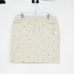 Hannah Stretch Fish Print Cotton Mini Skirt Size 12